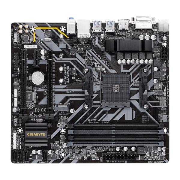 TARJETA MADRE GIGABYTE B450M DS3H AM4 MICRO ATX DDR4 NEGRO
