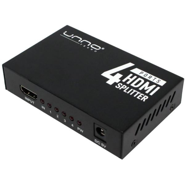 SPLITTER UNNO HB1205BK 4 PUERTOS HDMI 30HZ NEGRO