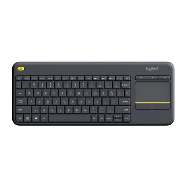 TECLADO LOGITECH K400 PLUS MEMBRANA INALÁMBRICO BLUETOOTH INGLÉS CON TOUCHPAD INTEGRADO 920-007119 NEGRO
