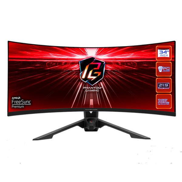 MONITOR 34" ASROCK GAMING MO-PG34WQ15R3A (3440 X 1440) 2K 165HZ FREESYNC HDR400 CURVE