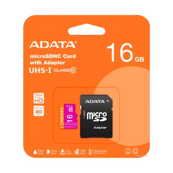 MEMORIA MICRO SD 16GB CLASE 10 ADATA AUSDH16GUICL10A1-RA1