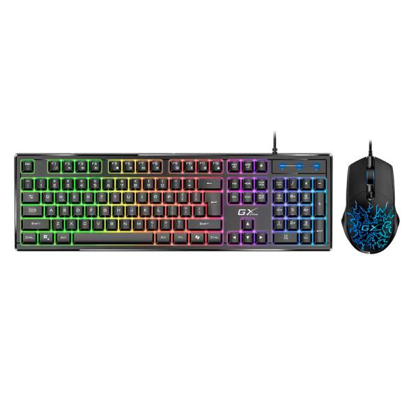 TECLADO Y MOUSE GAMING RGB GENIUS SCORPION KM-GX3 ALAMBRICO USB ESPAÑOL 31330011401 NEGRO