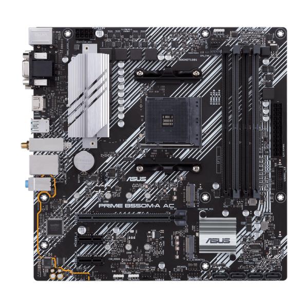 TARJETA MADRE ASUS PRIME B550M-A AC AM4 M-ATX DDR4 SIN WIFI NEGRO / BLANCO