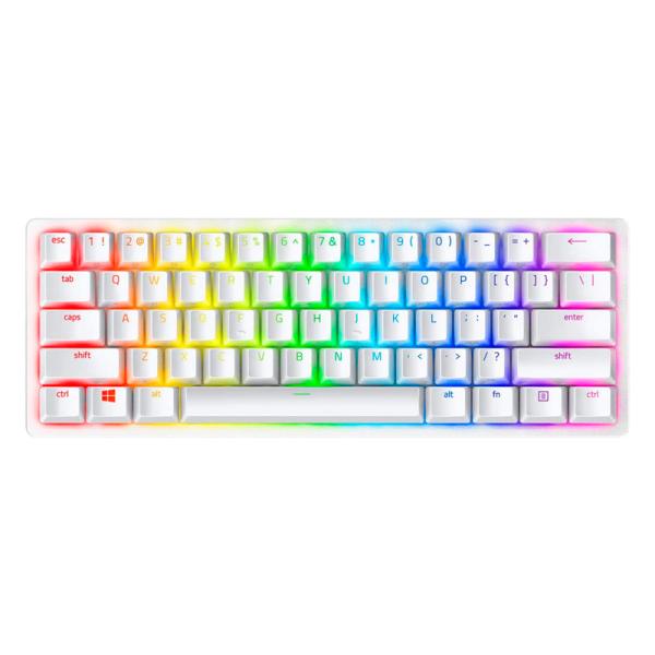 TECLADO GAMING RGB RAZER HUNTSMAN MINI MECÁNICO ALÁMBRICO USB INGLÉS SWITCH ROJO RZ03-03390400-R3M1 BLANCO
