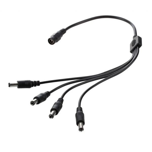 ADAPTADOR SPLITTER ADAPTER TIPO COLA PARA CAMARA DE SEGURIDAD 1 A 4DC SPLITTER