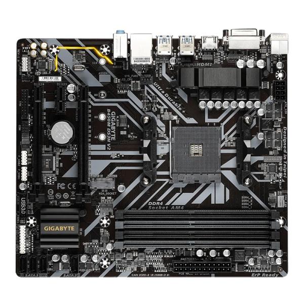 TARJETA MADRE GIGABYTE B450M DS3H V2 AM4 MICRO-ATX DDR4 B450MDS3HV2 NEGRO