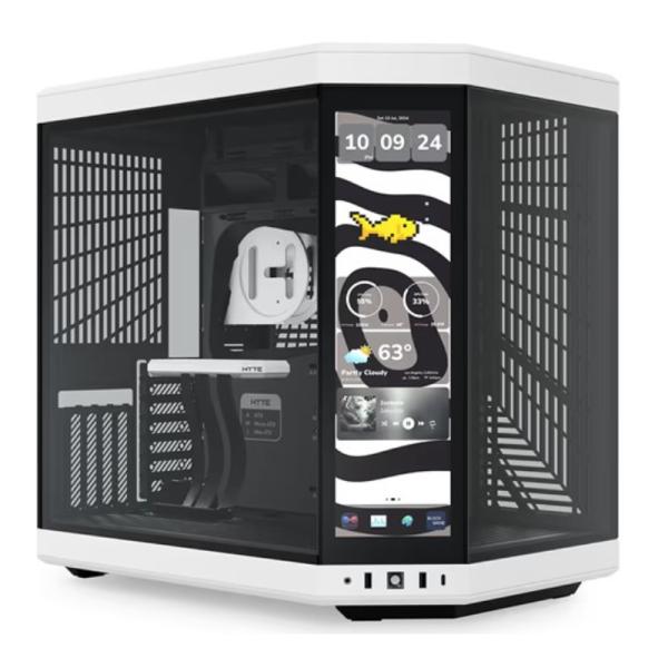 CASE GAMING HYTE Y70 TOUCH INFINITE MID TOWER SIN VENTILACIÓN INCLUIDA CON PANTALLA TÁCTIL DE 14.5" GEN 2 CS-HYTE-Y70TI-WB BLANCO/NEGRO