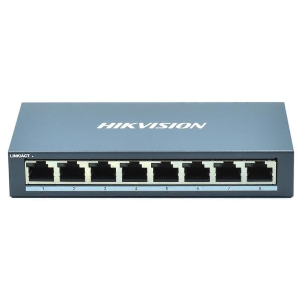 SWITCH 8 PUERTOS HIKVISION L2. UNMANAGED. 8 GIGABIT RJ45 PORTS. DESKTOP PLASTIC DS-3E0508-E (O-STD) 301801288