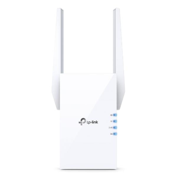 AMPLIFICADOR DE SEÑAL WIFI TP-LINK RE605X CONEXION AX1800 1201 MBPS (5GHZ) + 574 MBPS (2.4GHZ) BLANCO