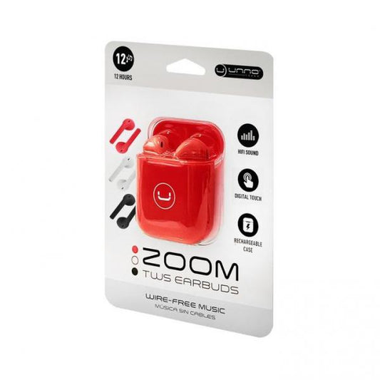 AUDIFONO UNNO TEKNO ZOOM TWS INALÁMBRICO BLUETOOTH HS7501RD ROJO
