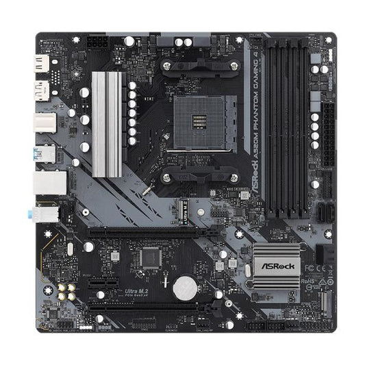 TARJETA MADRE ASROCK A520M PHANTOM GAMING 4 AM4 MICRO ATX DDR4 A520M P 90-MXBEKO-A0UAYZ NEGRO