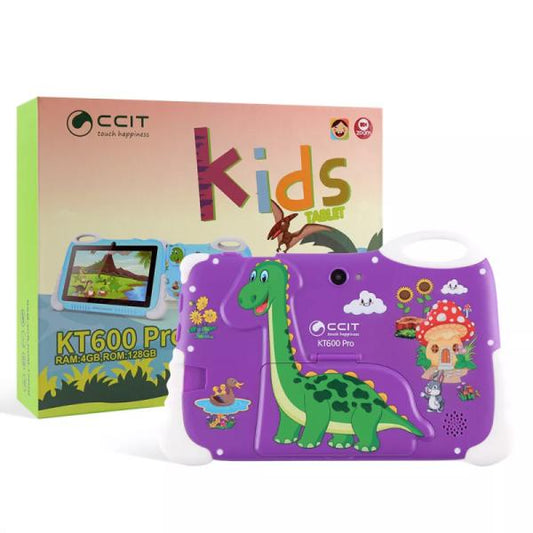 TABLET INFANTIL KT600 PRO CCIT DINOSAURIO MORADA