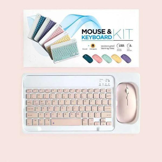 SET TECLADO MOUSE INALAMBRICO ROSADO