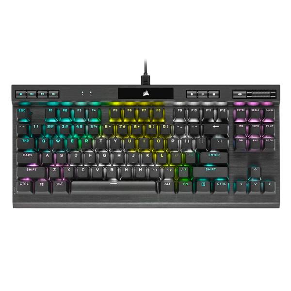 TECLADO GAMING RGB CORSAIR K70 TKL CHAMPION SERIES MECÁNICO ALÁMBRICO USB INGLÉS CH-9119014-NA NEGRO