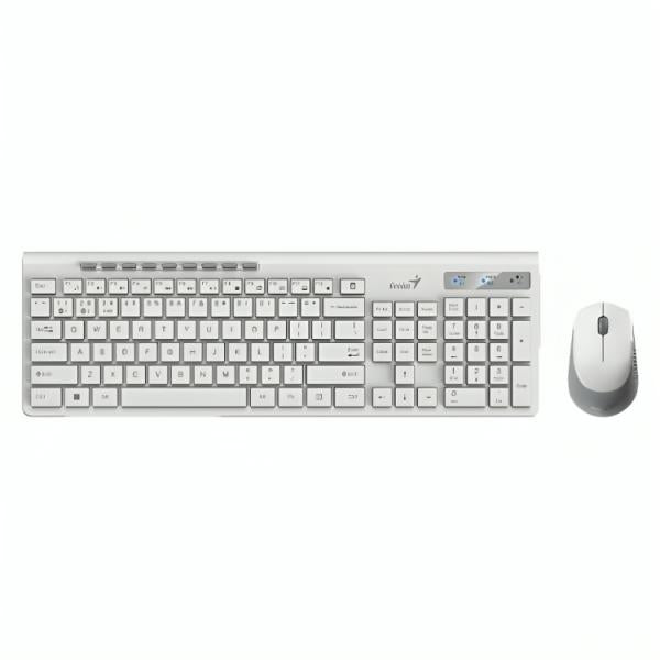 TECLADO Y MOUSE GENIUS SLIMSTAR 8230 INALÁMBRICO (BLUETOOTH 5.3/ 2.4 GHZ)  ESPAÑOL 31340015401 BLANCO