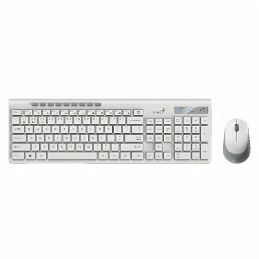 TECLADO Y MOUSE GENIUS SLIMSTAR 8230 INALÁMBRICO (BLUETOOTH 5.3/ 2.4 GHZ)  ESPAÑOL 31340015401 BLANCO