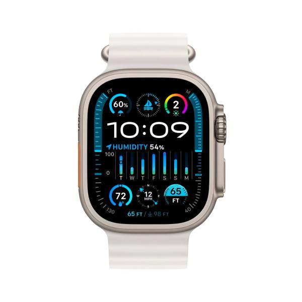 RELOJ INTELIGENTE APPLE ULTRA 2 GPS+CELLULAR 49MM TITANIUM CASE WITH WHITE OCEAN BAND - MREJ3LLA