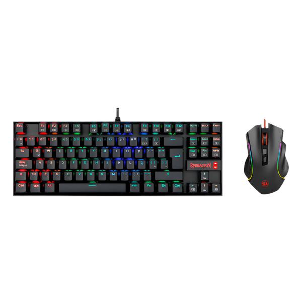 TECLADO Y MOUSE GAMING RGB REDRAGON KUMARA K552RGB + GRIFFIN M607 ALÁMBRICO (USB) NEGRO