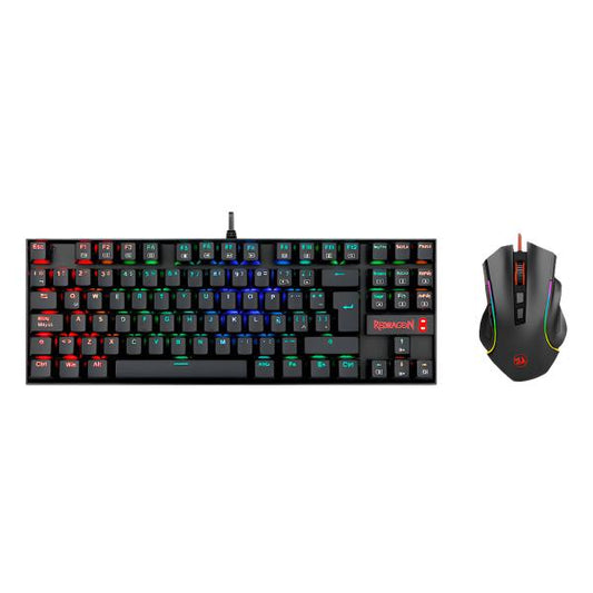 TECLADO Y MOUSE GAMING RGB REDRAGON KUMARA K552RGB + GRIFFIN M607 ALÁMBRICO (USB) NEGRO
