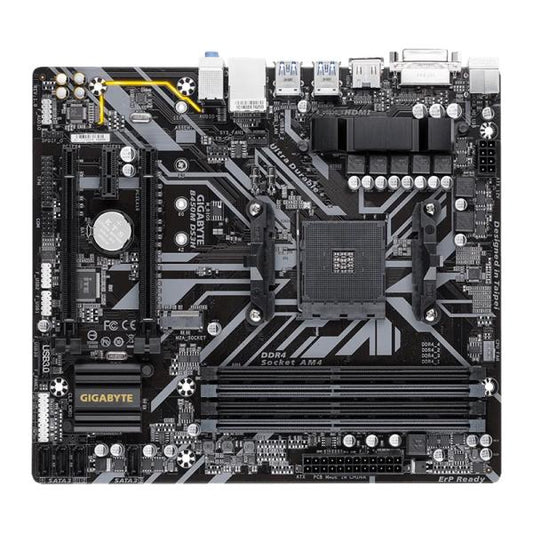 TARJETA MADRE GIGABYTE B450M DS3H AM4 MICRO ATX DDR4 NEGRO
