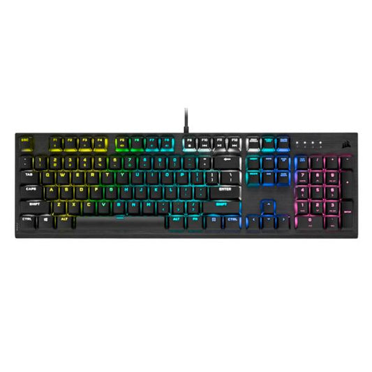 TECLADO GAMING RGB CORSAIR K60 PRO LOW PROFILE MECÁNICO ALÁMBRICO USB INGLÉS CH-910D018-NA NEGRO