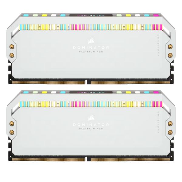 MEMORIA RAM PC 32GB (2 X 16GB) CORSAIR DOMINATOR RGB DDR5 5200MHZ CL40 CMT32GX5M2B5200C40W BLANCO