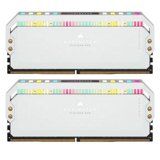 MEMORIA RAM PC 32GB (2 X 16GB) CORSAIR DOMINATOR RGB DDR5 5200MHZ CL40 CMT32GX5M2B5200C40W BLANCO
