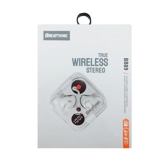 AUDIFONOS MANOS LIBRES BLUETOOTH BB89 GREATTHINK BLANCO
