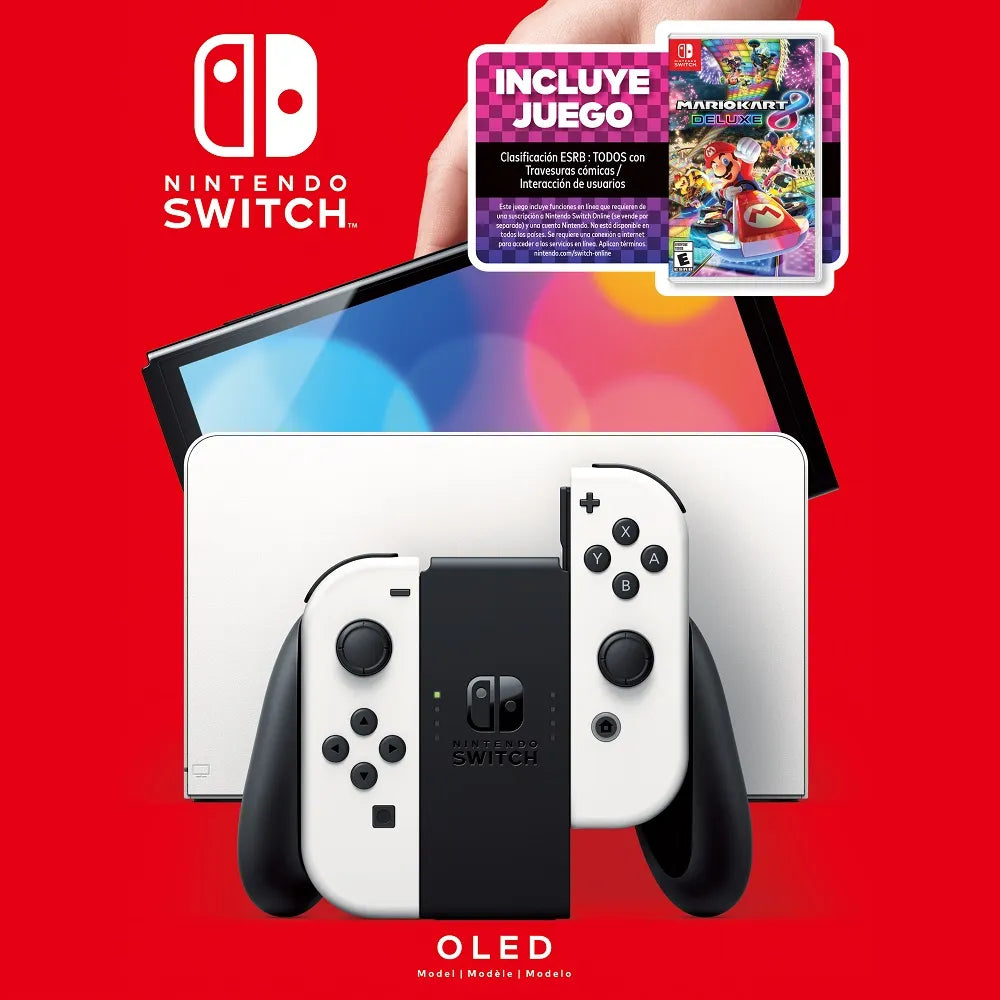 Nintendo Switch OLED 64GB Blanca + Mario Kart 8 Deluxe