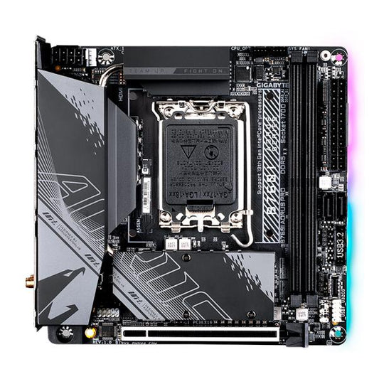 TARJETA MADRE GIGABYTE B760I AORUS PRO LGA1700 MINI-ITX DDR5 NEGRO