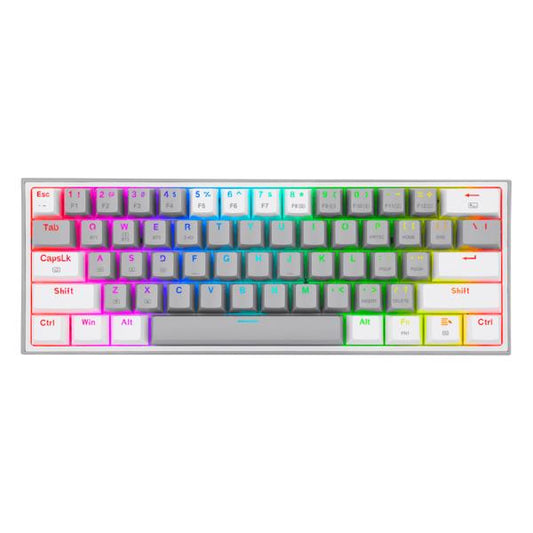 TECLADO GAMING RGB REDRAGON FIZZ PRO K616 MECÁNICO INALÁMBRICO BLUETOOTH INGLÉS SWITCH ROJO GRIS / BLANCO