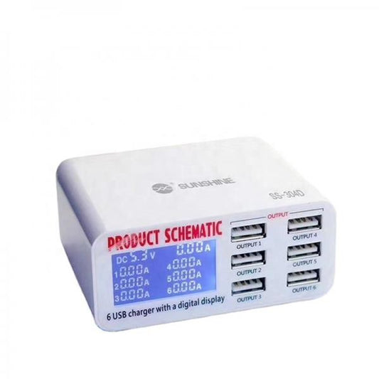 ADAPTADOR CARGADOR SS-304D SUNSHINE 6 USB