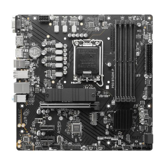 TARJETA MADRE MSI PRO B760M-P LGA 1700  M-ATX DDR5 911-7E02-023 NEGRO