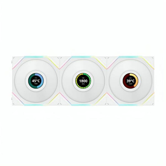 ABANICOS GAMING LIAN LI TL LCD 120MM 3X G99.12TLLCD3W.00 BLANCO