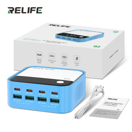 ADAPTADOR CARGADOR Q2 RELIFE CELESTE 8 USB