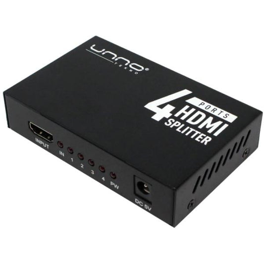 SPLITTER UNNO HB1205BK 4 PUERTOS HDMI 30HZ NEGRO