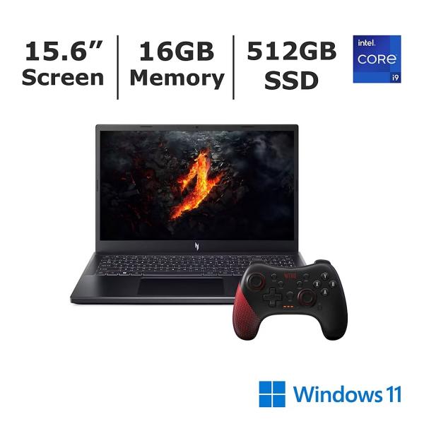 LAPTOP GAMING ACER NITRO V 15 I9-13900H 15.6" 16GB 512GB SSD T.V. RTX 4060 8GB WIN 11 HOME INGLES CON GAME PAD NH.QQEAA.006 NEGRO