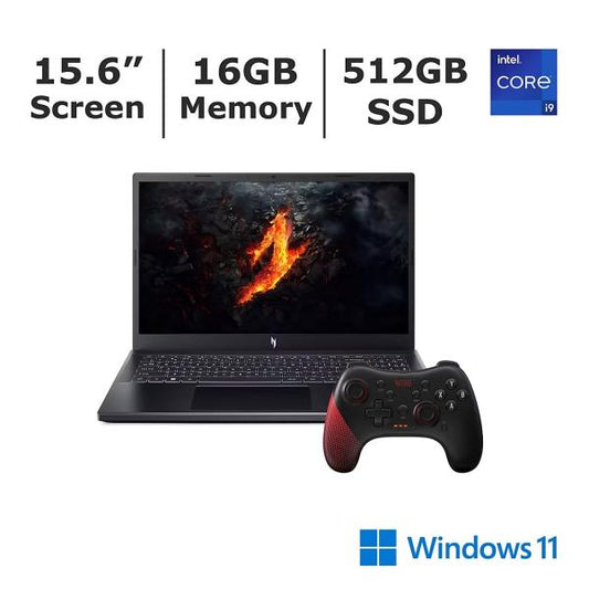 LAPTOP GAMING ACER NITRO V 15 I9-13900H 15.6" 16GB 512GB SSD T.V. RTX 4060 8GB WIN 11 HOME INGLES CON GAME PAD NH.QQEAA.006 NEGRO