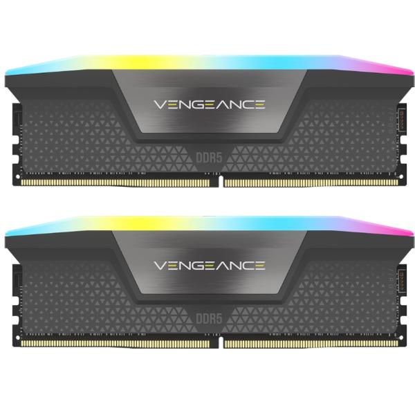 MEMORIA RAM PC 16GB CORSAIR VENGEANCE RGB DDR5 5600MHZ CL40 CMH16GX5M1B5600Z40 NEGRO