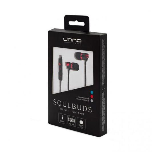 AUDIFONO UNNO TEKNO SOULBUDS ALÁMBRICO 3.5MM HS7009RD ROJO