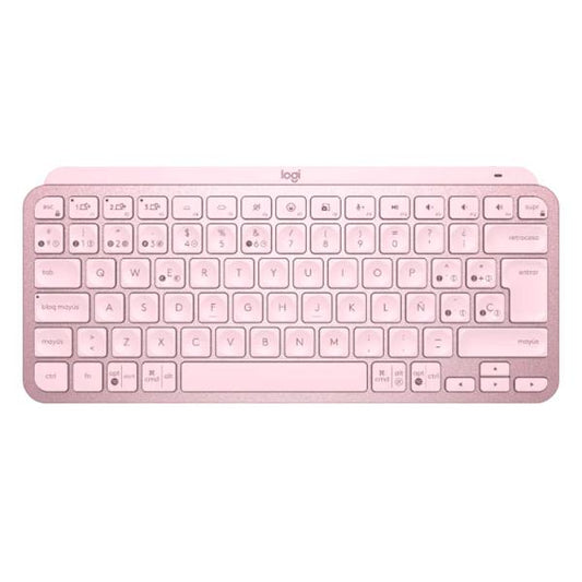 TECLADO LOGITECH MX KEYS MINI MEMBRANA INALÁMBRICO BLUETOOTH ESPAÑOL 920-010478 ROSADO
