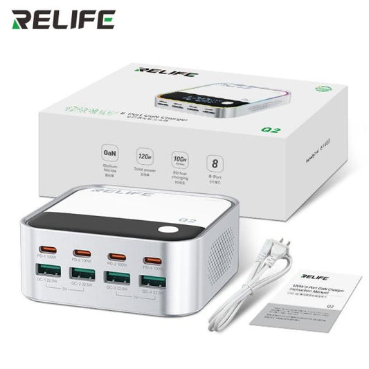 ADAPTADOR CARGADOR Q2 RELIFE BLANCO 8 USB