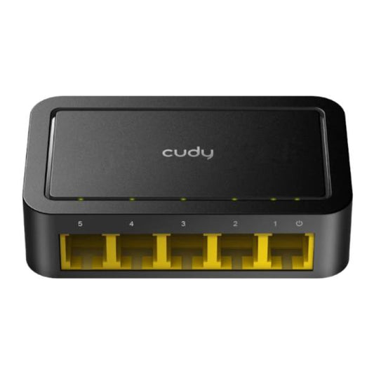 SWITCH  CUDY FS105D 3.0 5 PUERTOS RJ45 10/100 MBPS  NO ADMINISTRABLE NEGRO