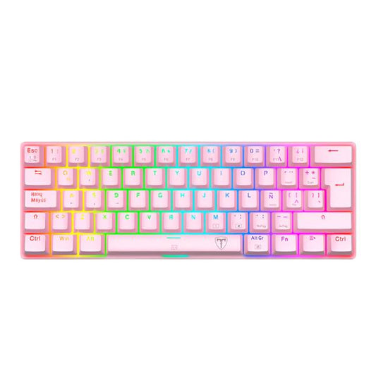 TECLADO GAMING RGB REDRAGON T-DAGGER ARENA TGK321P MECÁNICO ALÁMBRICO USB ESPAÑOL SWITCH ROJO T TGK321P RGB SP ROSADO