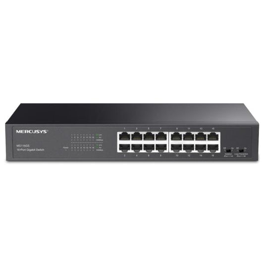 SWITCH MERCUSYS MS116GS(UN) 16 PUERTOS RJ45 10/100/1000 MBPS NEGRO