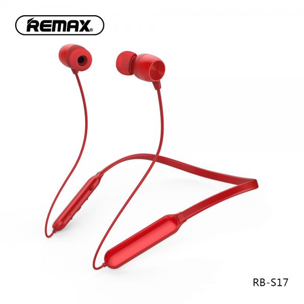 AUDIFONOS MANOS LIBRES BLUETOOTH RB-S17 REMAX ROJO