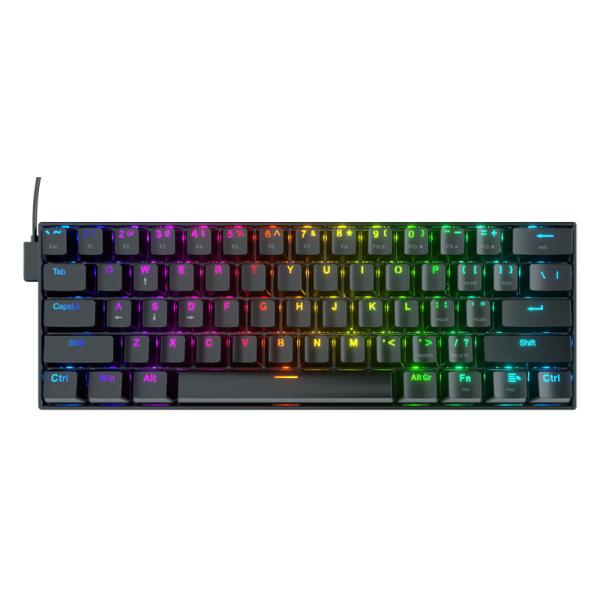 TECLADO GAMING RGB REDRAGON DRAGONBORN K630 MECÁNICO ALÁMBRICO USB INGLÉS SWITCH CAFÉ NEGRO