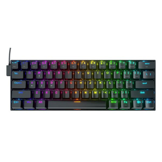TECLADO GAMING RGB REDRAGON DRAGONBORN K630 MECÁNICO ALÁMBRICO USB INGLÉS SWITCH CAFÉ NEGRO
