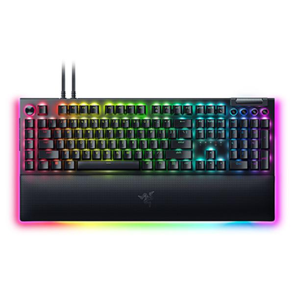 TECLADO GAMING RGB RAZER BLACKWIDOW V4 PRO MECÁNICO ALÁMBRICO USB INGLÉS SWITCH AMARILLO RZ03-04681900-R3U1 NEGRO