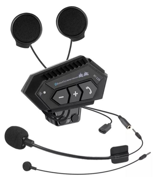 AUDIFONO MANOS LIBRES BLUETOOTH PARA CASCO BT12B NEGRO